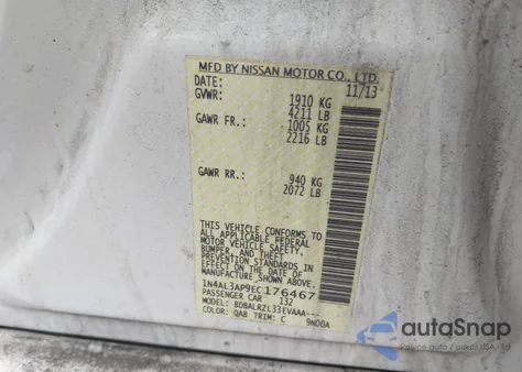 2014 Nissan Altima 2.5 S from USA, damaged, VIN 1N4AL3AP9EC176467